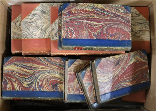 A collection of quarter calf volumes of Kipling and Marryatts Works